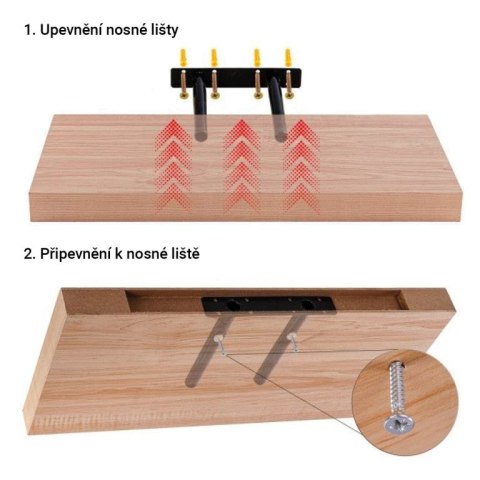 Stilista Półka ścienna, zestaw 2 szt., 30 cm, biały połysk