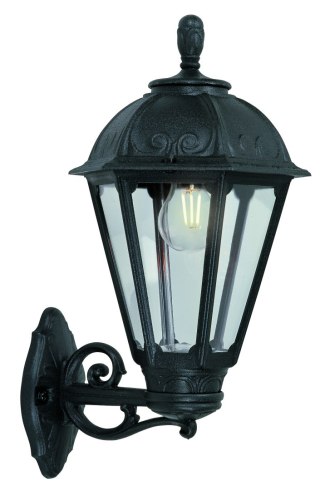 Oprawa elewacyjna kinkiet BISSO/SALEM CLEAR Fumagalli E27 wys.500 mm, szer.315 mm IP55 230V czarny / tworzywo sztuczne