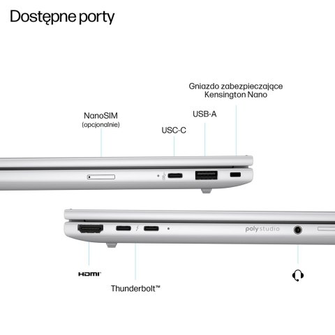 HP EliteBook 8 G1i Ultra 7 255U 16"WUXGA 400nits AG LBL 32GB DDR5 5600 SSD1TB LTE 5G Cam 5MP+IR+ISP 62Wh W11Pro Glacier Silver A