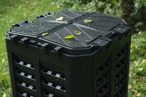 Plastikowy kompostownik ogrodowy, czarny, 300 l