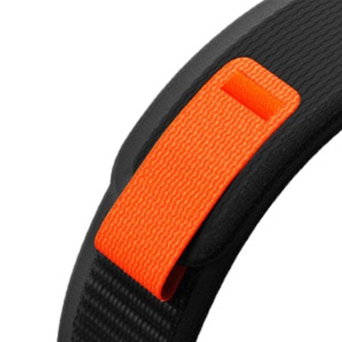 Pasek nylonowy na Garmin Fenix 5 / 6 / 6 Pro / 7 Nylon - czarno pomarańczowy