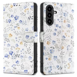 Etui case na Samsung Galaxy A56 5G Wallet - białe stokrotki
