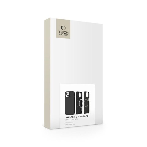 Etui pokrowiec na iPhone 15 Silicone MagSafe - czarny mat