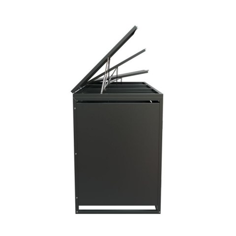 Metalowy schowek na 3 kosze na śmieci, antracyt 197×116×80cm