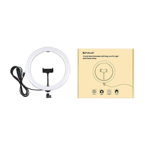 Lampa pierścieniowa PULUZ z uchwytem na telefon