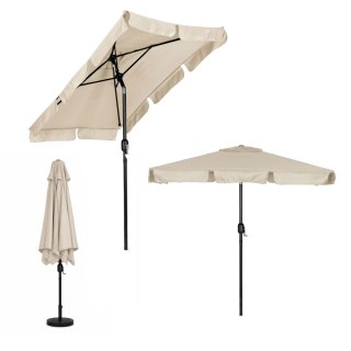 Prostokątny duży parasol ogrodowy skośny łamany z korbą beżowy 200x130 cm MultiGarden